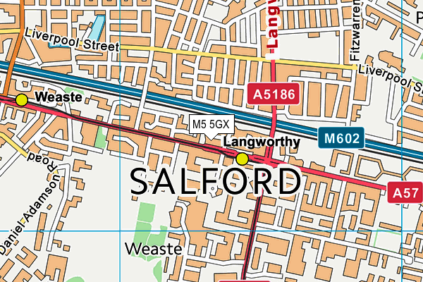 M5 5GX map - OS VectorMap District (Ordnance Survey)