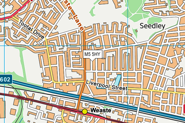 M5 5HY map - OS VectorMap District (Ordnance Survey)