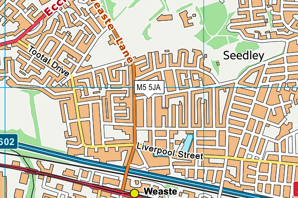 M5 5JA map - OS VectorMap District (Ordnance Survey)