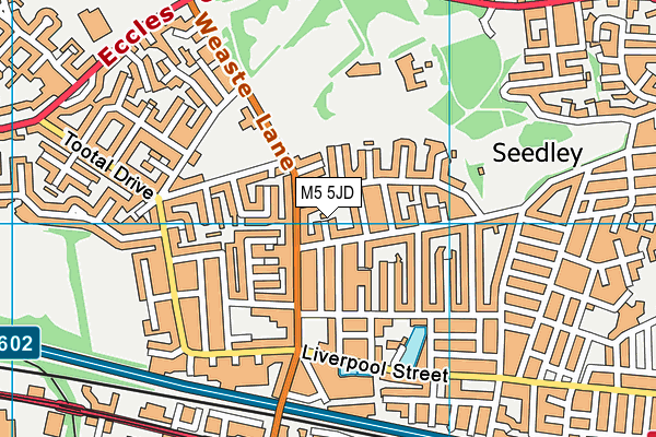 M5 5JD map - OS VectorMap District (Ordnance Survey)