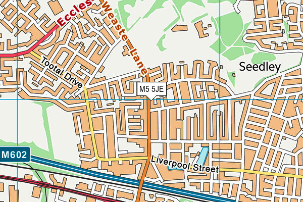 M5 5JE map - OS VectorMap District (Ordnance Survey)