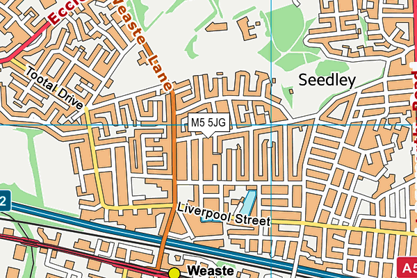 M5 5JG map - OS VectorMap District (Ordnance Survey)