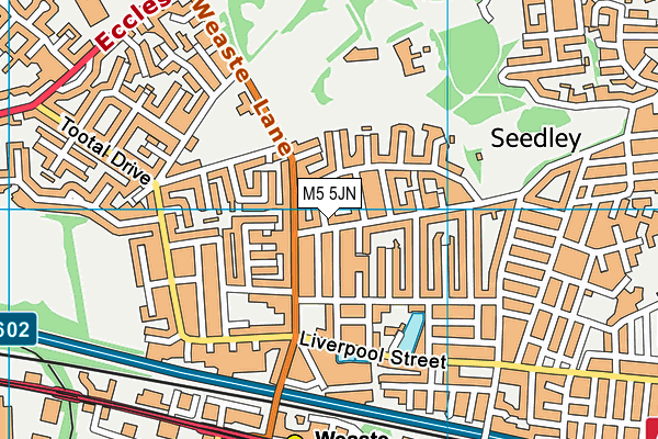 M5 5JN map - OS VectorMap District (Ordnance Survey)