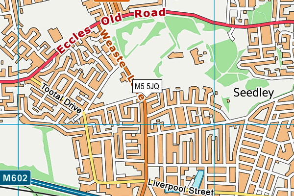 M5 5JQ map - OS VectorMap District (Ordnance Survey)