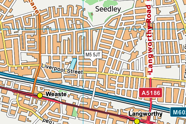 M5 5JT map - OS VectorMap District (Ordnance Survey)