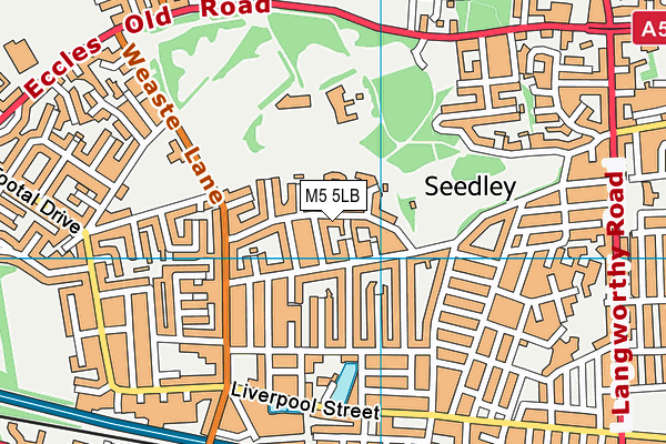 M5 5LB map - OS VectorMap District (Ordnance Survey)