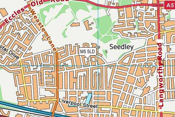 M5 5LD map - OS VectorMap District (Ordnance Survey)