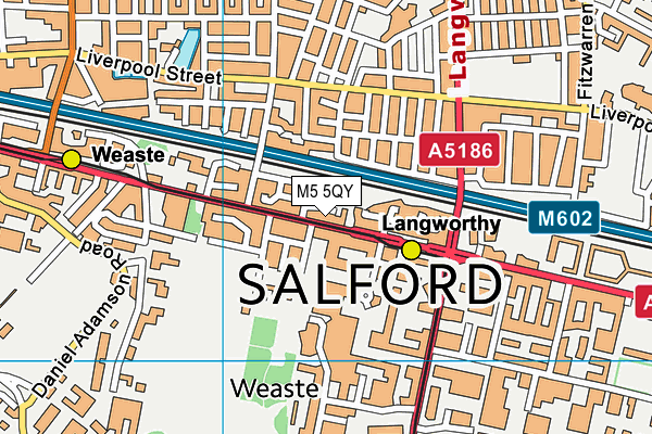 M5 5QY map - OS VectorMap District (Ordnance Survey)