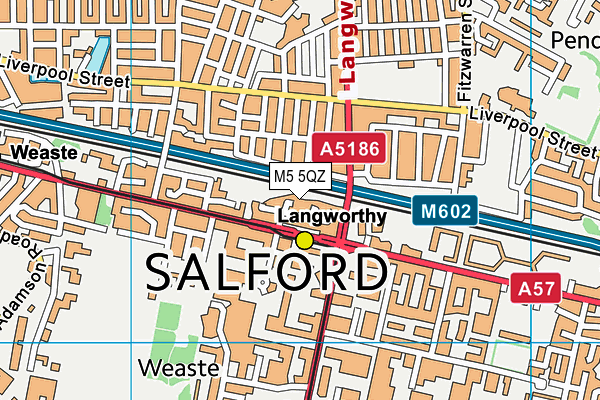 M5 5QZ map - OS VectorMap District (Ordnance Survey)