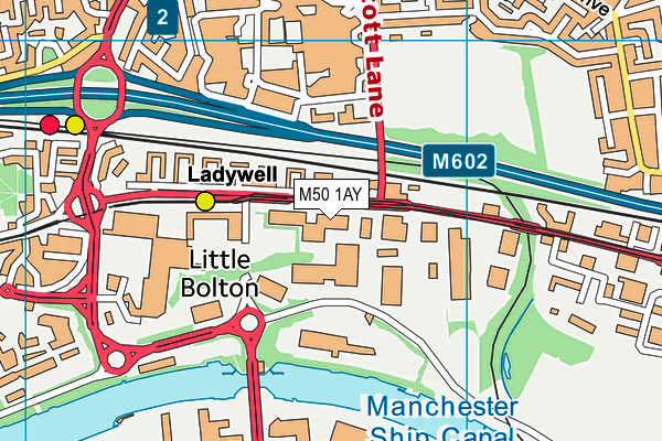 M50 1AY map - OS VectorMap District (Ordnance Survey)