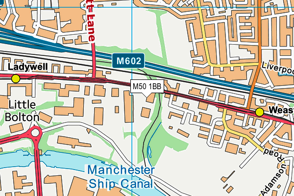 M50 1BB map - OS VectorMap District (Ordnance Survey)