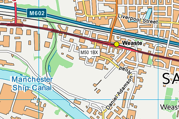 M50 1BX map - OS VectorMap District (Ordnance Survey)