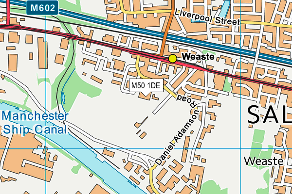 M50 1DE map - OS VectorMap District (Ordnance Survey)