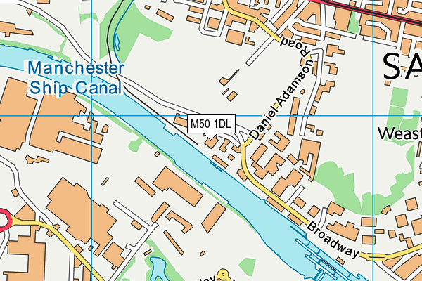 M50 1DL map - OS VectorMap District (Ordnance Survey)