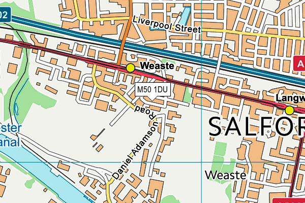 M50 1DU map - OS VectorMap District (Ordnance Survey)