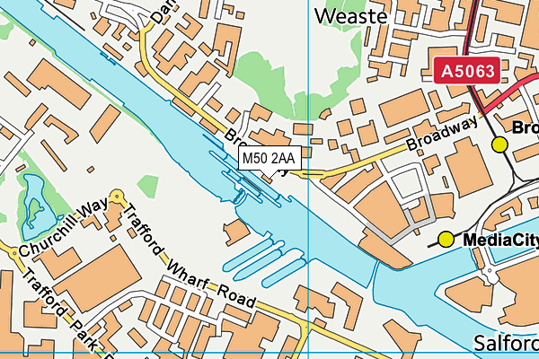 M50 2AA map - OS VectorMap District (Ordnance Survey)