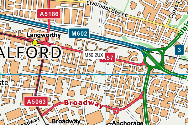 M50 2UX map - OS VectorMap District (Ordnance Survey)