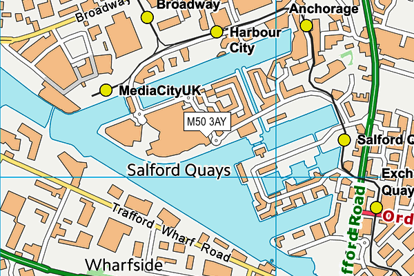 M50 3AY map - OS VectorMap District (Ordnance Survey)