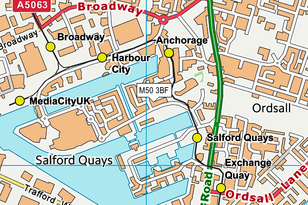 M50 3BF map - OS VectorMap District (Ordnance Survey)