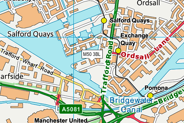 M50 3BL map - OS VectorMap District (Ordnance Survey)