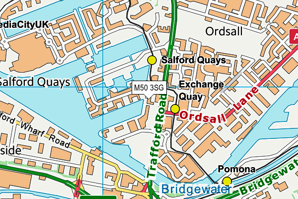 M50 3SG map - OS VectorMap District (Ordnance Survey)