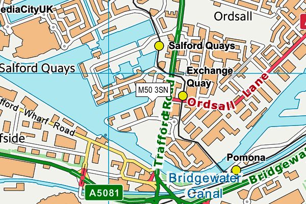 M50 3SN map - OS VectorMap District (Ordnance Survey)