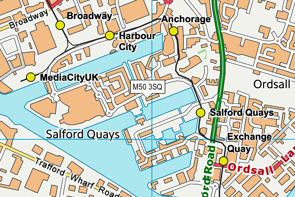 M50 3SQ map - OS VectorMap District (Ordnance Survey)