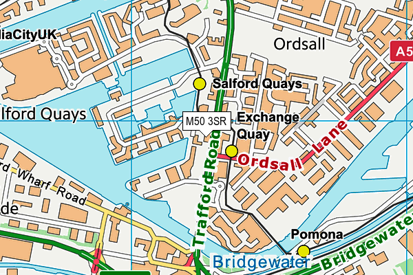 M50 3SR map - OS VectorMap District (Ordnance Survey)