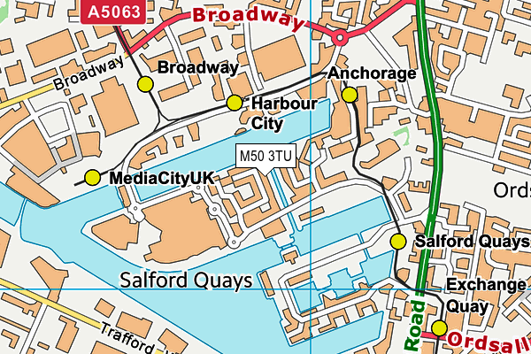 M50 3TU map - OS VectorMap District (Ordnance Survey)