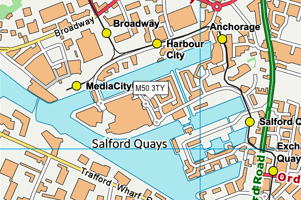 M50 3TY map - OS VectorMap District (Ordnance Survey)