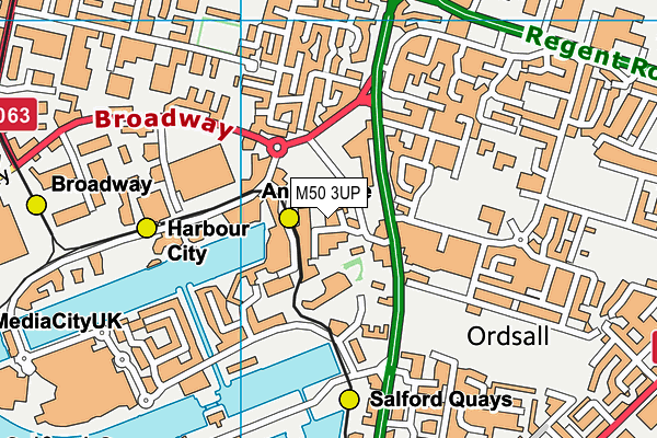 M50 3UP map - OS VectorMap District (Ordnance Survey)