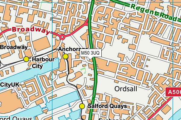 Oasis Academy MediaCityUK map (M50 3UQ) - OS VectorMap District (Ordnance Survey)