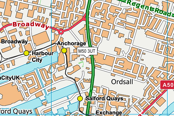 M50 3UT map - OS VectorMap District (Ordnance Survey)