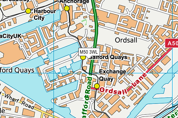 M50 3WL map - OS VectorMap District (Ordnance Survey)