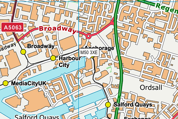 M50 3XE map - OS VectorMap District (Ordnance Survey)