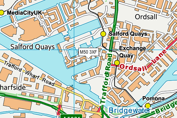 M50 3XF map - OS VectorMap District (Ordnance Survey)