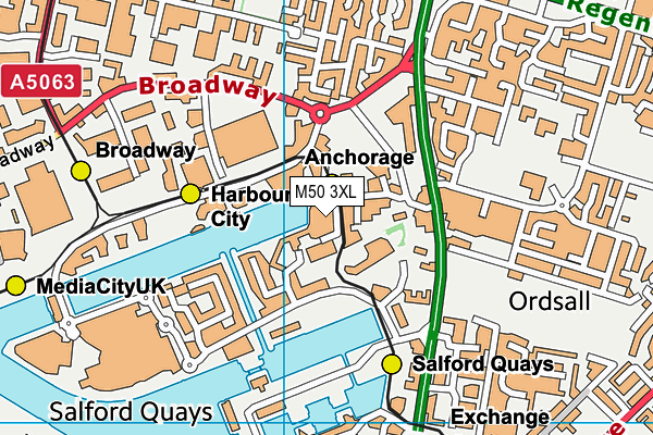 M50 3XL map - OS VectorMap District (Ordnance Survey)