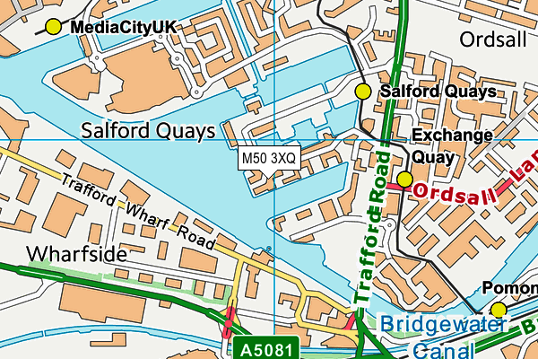 M50 3XQ map - OS VectorMap District (Ordnance Survey)