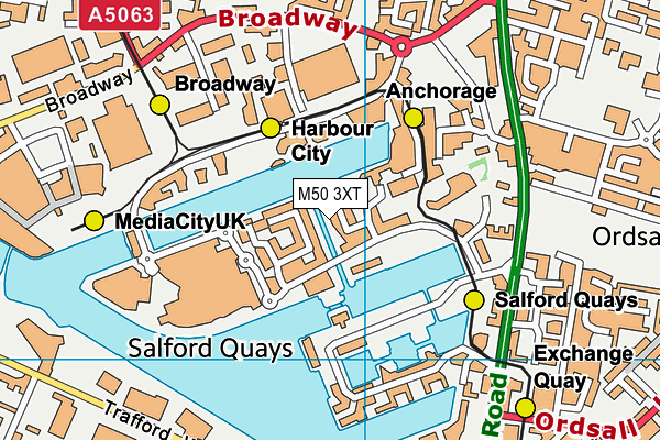 M50 3XT map - OS VectorMap District (Ordnance Survey)