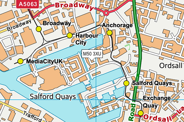 M50 3XU map - OS VectorMap District (Ordnance Survey)