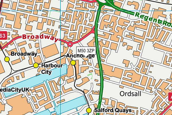 M50 3ZP map - OS VectorMap District (Ordnance Survey)