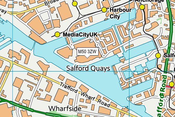 M50 3ZW map - OS VectorMap District (Ordnance Survey)