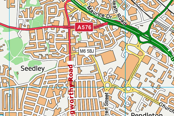 M6 5BJ map - OS VectorMap District (Ordnance Survey)
