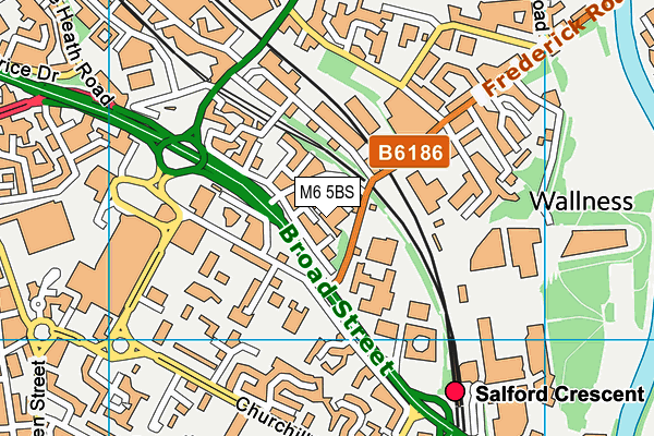 M6 5BS map - OS VectorMap District (Ordnance Survey)