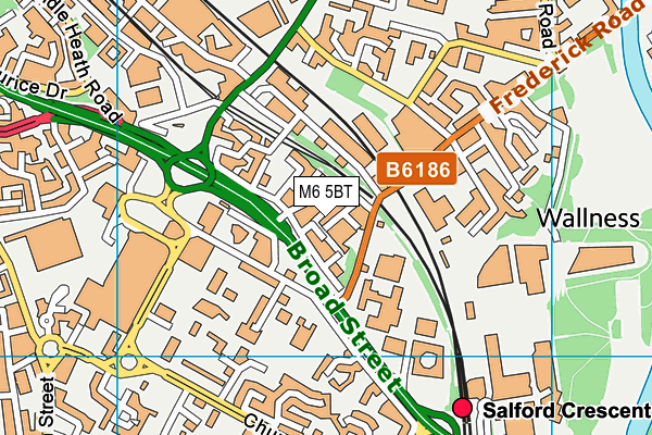 M6 5BT map - OS VectorMap District (Ordnance Survey)