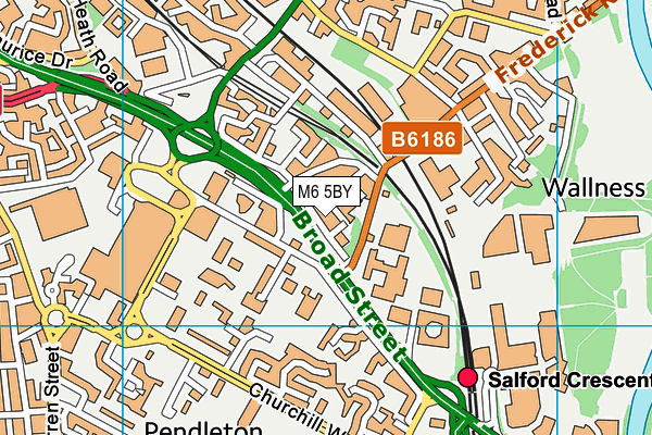 M6 5BY map - OS VectorMap District (Ordnance Survey)