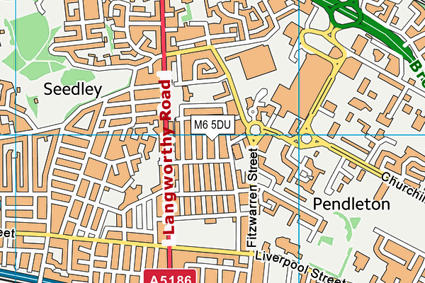 M6 5DU map - OS VectorMap District (Ordnance Survey)