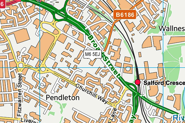 M6 5EJ map - OS VectorMap District (Ordnance Survey)