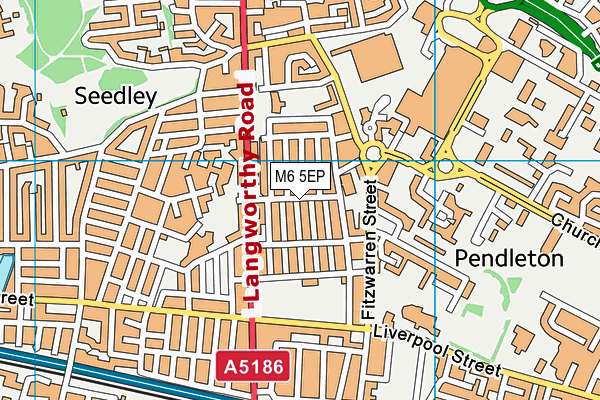 M6 5EP map - OS VectorMap District (Ordnance Survey)