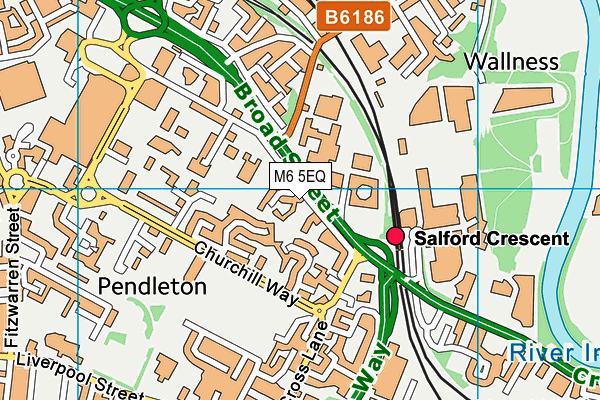 M6 5EQ map - OS VectorMap District (Ordnance Survey)